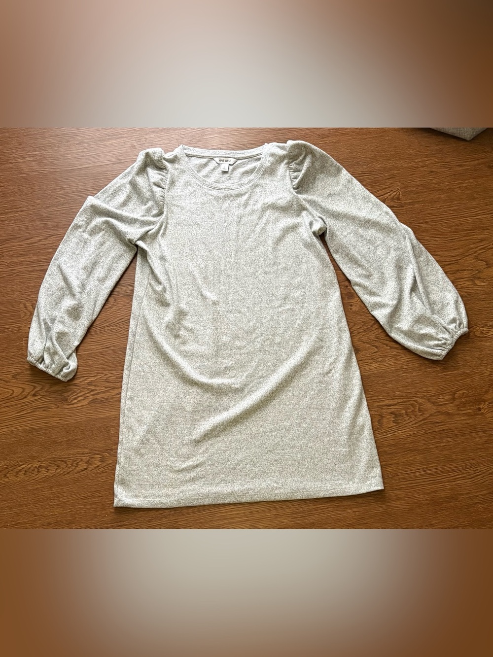 Nine West Silver Scoop Neck Shimmer Sweater Dress